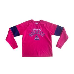 Vintage Hockey NHL Colorado Rockies Men's Crewneck Sweatshirt in Red, Medium
